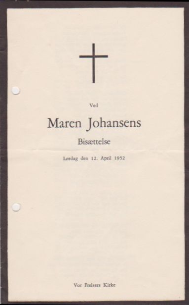 maren.jpg - Maren Johansen f. Nielsen 1875-1952 Begravet i Vor Felser kirke Horsens.